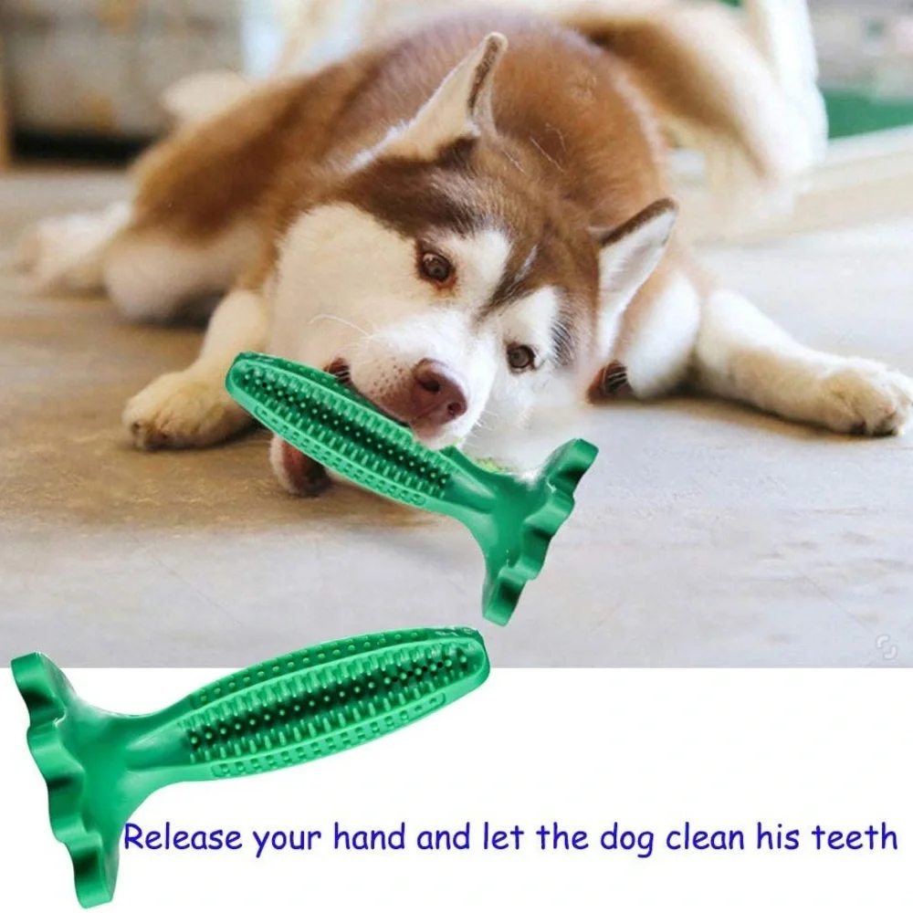 Dog Toothbrush Stick Rubber Dog Chew Toys, for Medium Large Dogs Puppy Dental